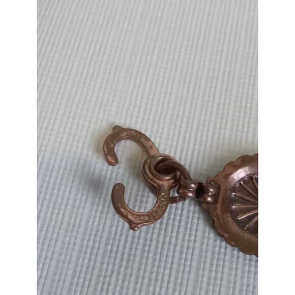 Copper Concho Oval Link Panels Lightweight Southwestern Style Vintage Bracelet - Picture 10 of 10